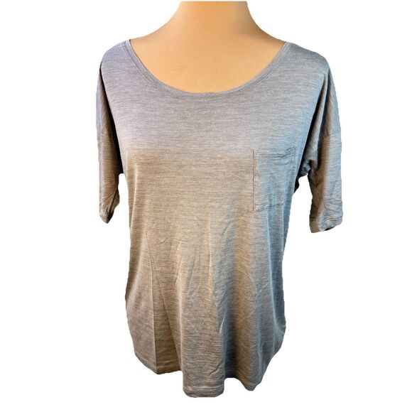 Eileen Fisher Silk Blend Pocket Tee Shirt Women’s M Gray Short Sleeves - Picture 1 of 13
